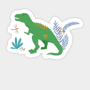 Jurassic Dinosaur in Primary Colors Sticker